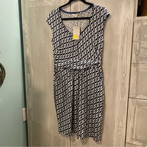 BNWT Boden Dress Size 8 Blue and white bird pattern